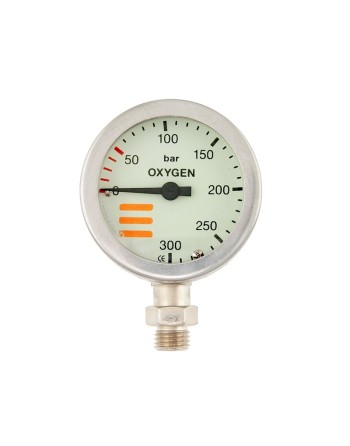 Manometr S-Tech O2 300 bar 52 mm nikiel