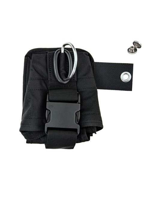 Kieszeń balastowa podwójna miękka z ruchomym d-ringiem, mocowana do płyty, lewa, TecLine
