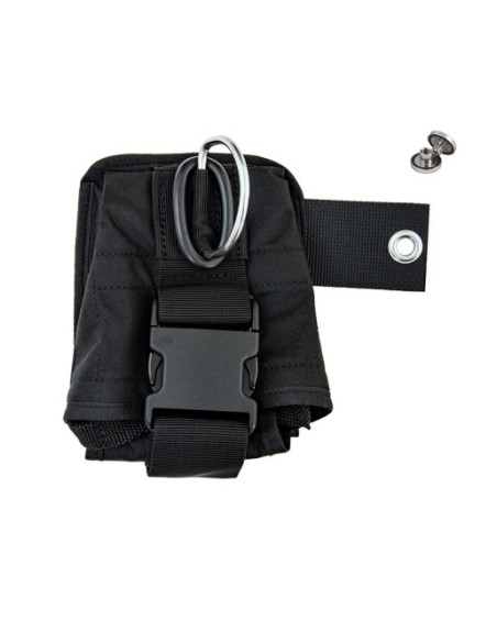 Kieszeń balastowa podwójna miękka z ruchomym d-ringiem, mocowana do płyty, lewa, TecLine