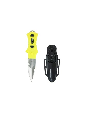 Nóż Scubatech Minirazor Alfa żółty, kabura plastik