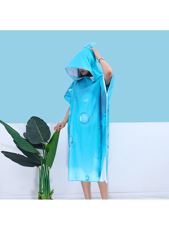 Ponczo plażowe kąpielowe z kapturem ręcznik - Woda