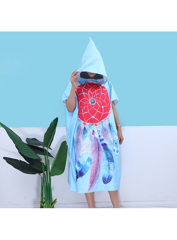 Ponczo plażowe kąpielowe z kapturem ręcznik - Łapacz Snów