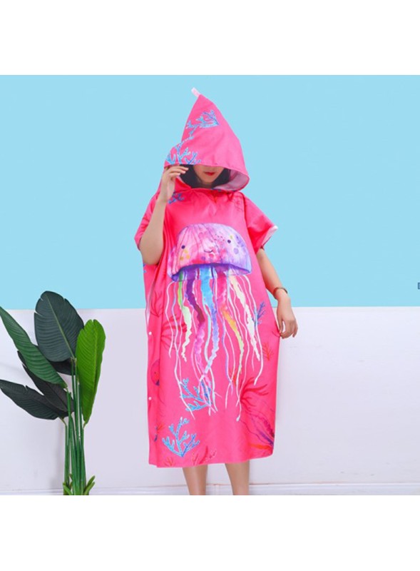 Ponczo plażowe kąpielowe z kapturem ręcznik - Meduza