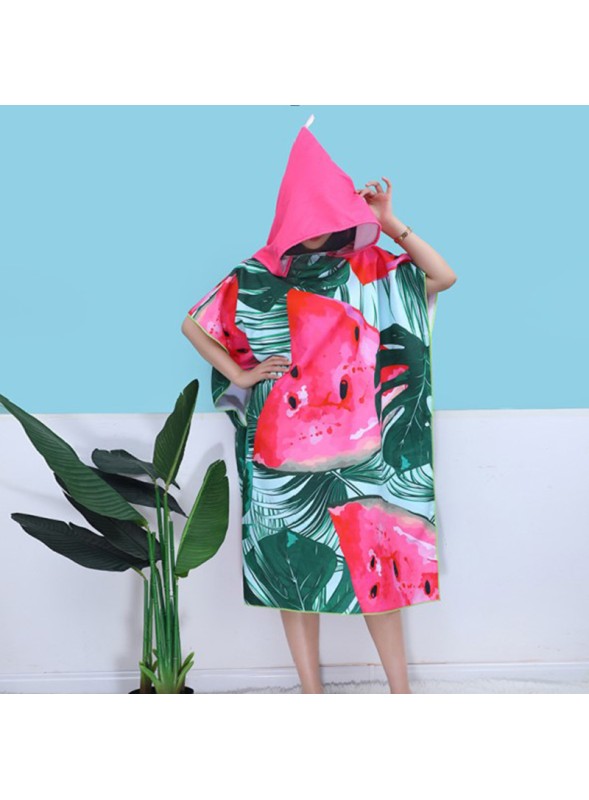 Ponczo plażowe kąpielowe z kapturem ręcznik - Arbuzy