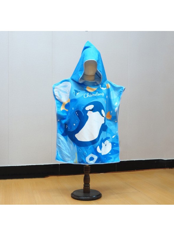 Ponczo plażowe kąpielowe z kapturem ręcznik Orka