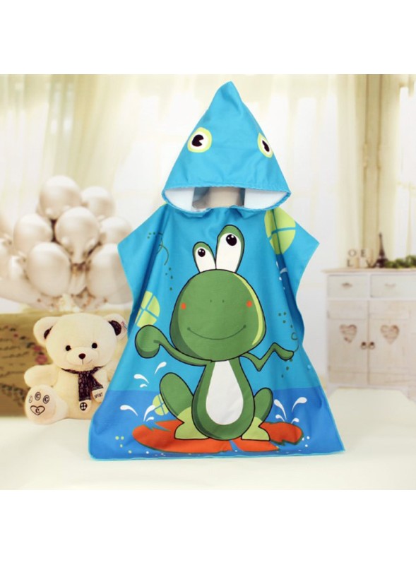 Ponczo plażowe kąpielowe z kapturem ręcznik Żaba