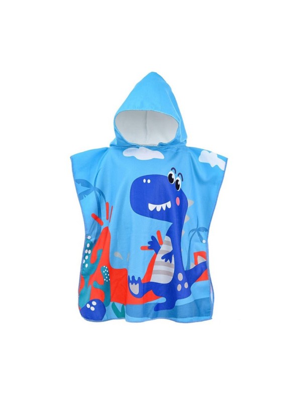 Ponczo plażowe kąpielowe z kapturem ręcznik Dino