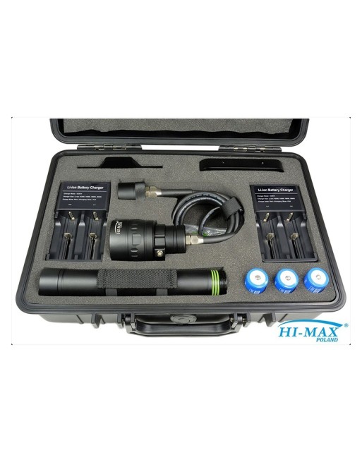Latarka do nurkowania HI-MAX SLIM H01, 3500lm zestaw